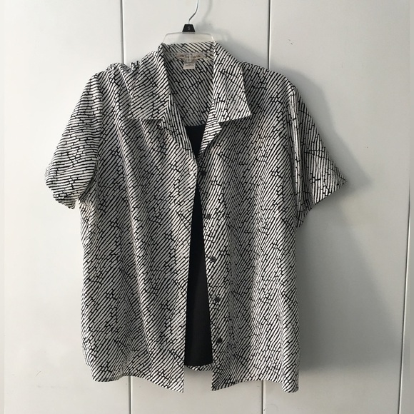 NWOT Notations Button Down Blouse with Black Tank Blouse - Picture 1 of 2